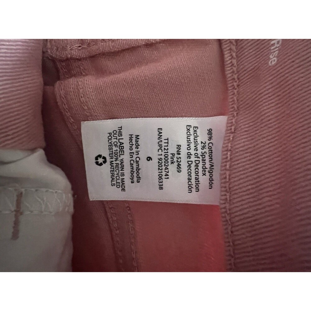 Time & True 6 High Rise Pink 5 Button - Picture 2 of 7